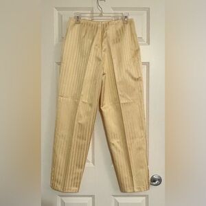 EUC Pants: Vertical Stripes, Well-Fitted, Ankle Pants, Side Zip, High Waist